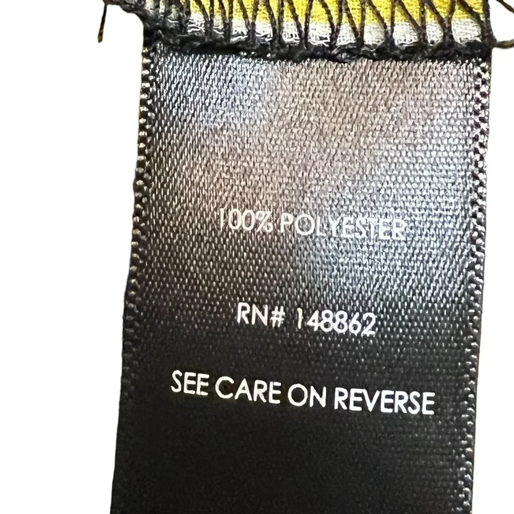 Torrid Women's Top Yellow Black Stripes 3/4 Sleeve Size M/L Blouse Half Button - Picture 5 of 7